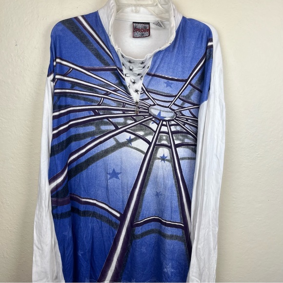 Spyder activewear long sleeve knit-blue web design with 1/4 zip -ladies … - Picture 2 of 14